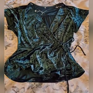 NWOT Shein Velvet Wrap Top